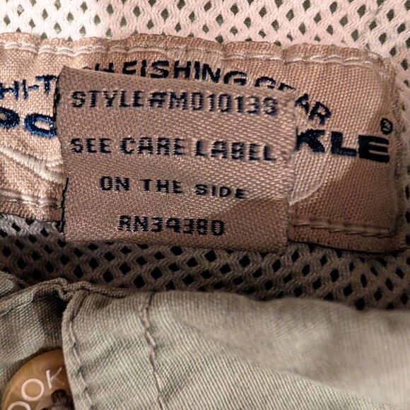 Hook & Tackle Mens 2XL Fishing Shirt Vented Cargo Pockets Light Green Outdoor - Picture 8 of 9